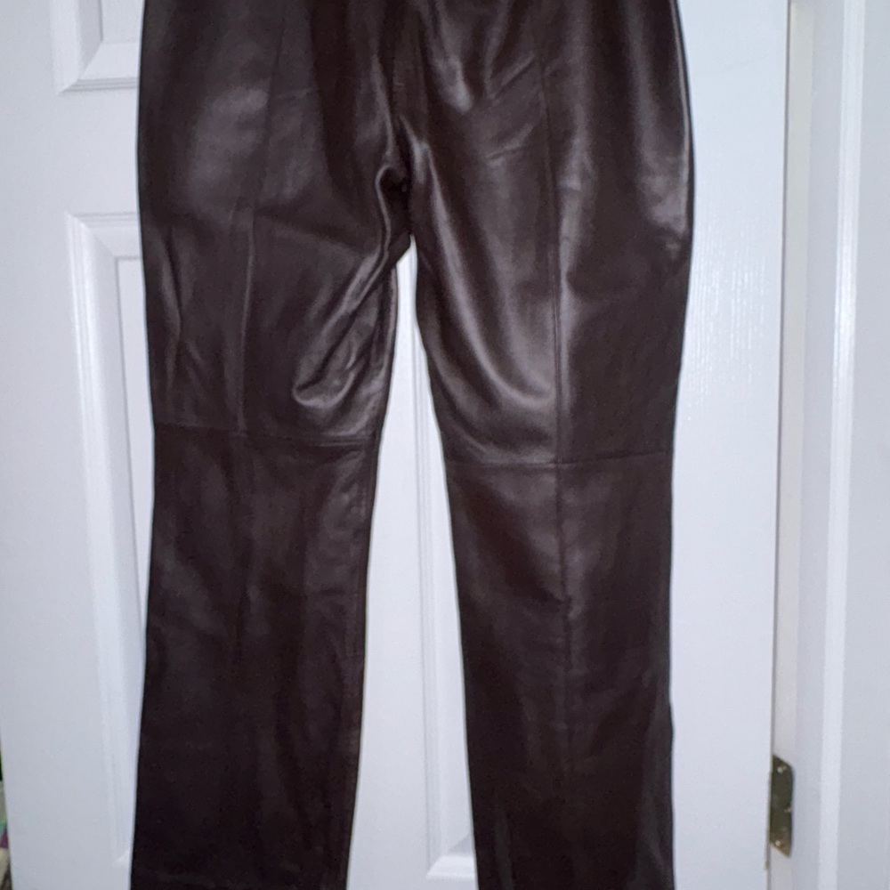 Carlisle Women Brown Leather Pants Sz